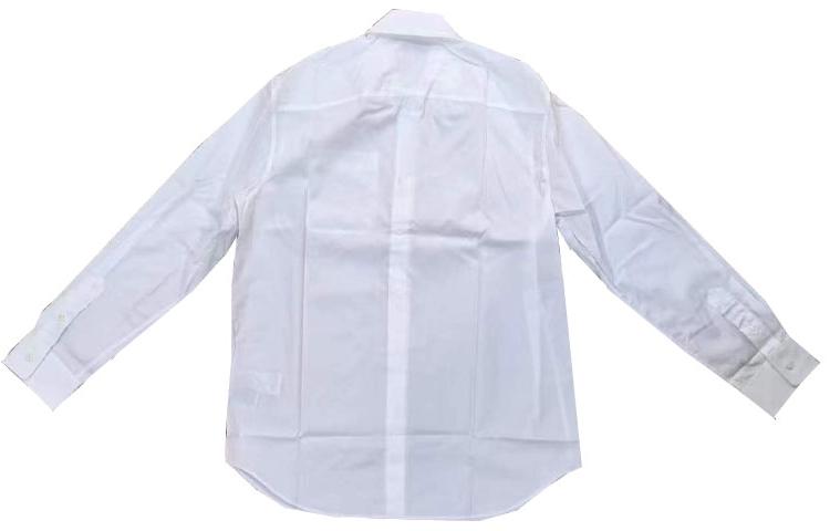 Lookbook VERSACE Baju Putih Lengan Panjang dengan Cetakan Logo dan Rekaan Single-Breasted A87415-A232105-A1001