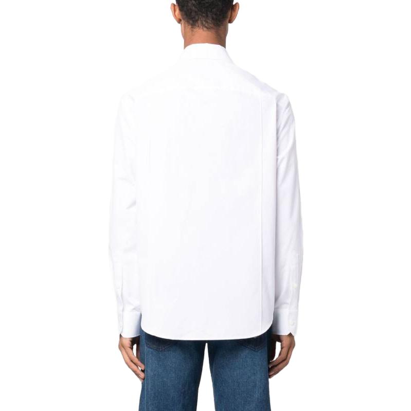VERSACE  White Long-Sleeve Shirt with Solid Color and Buckle Collar. 1012146-1A08973-1W000 圖 4