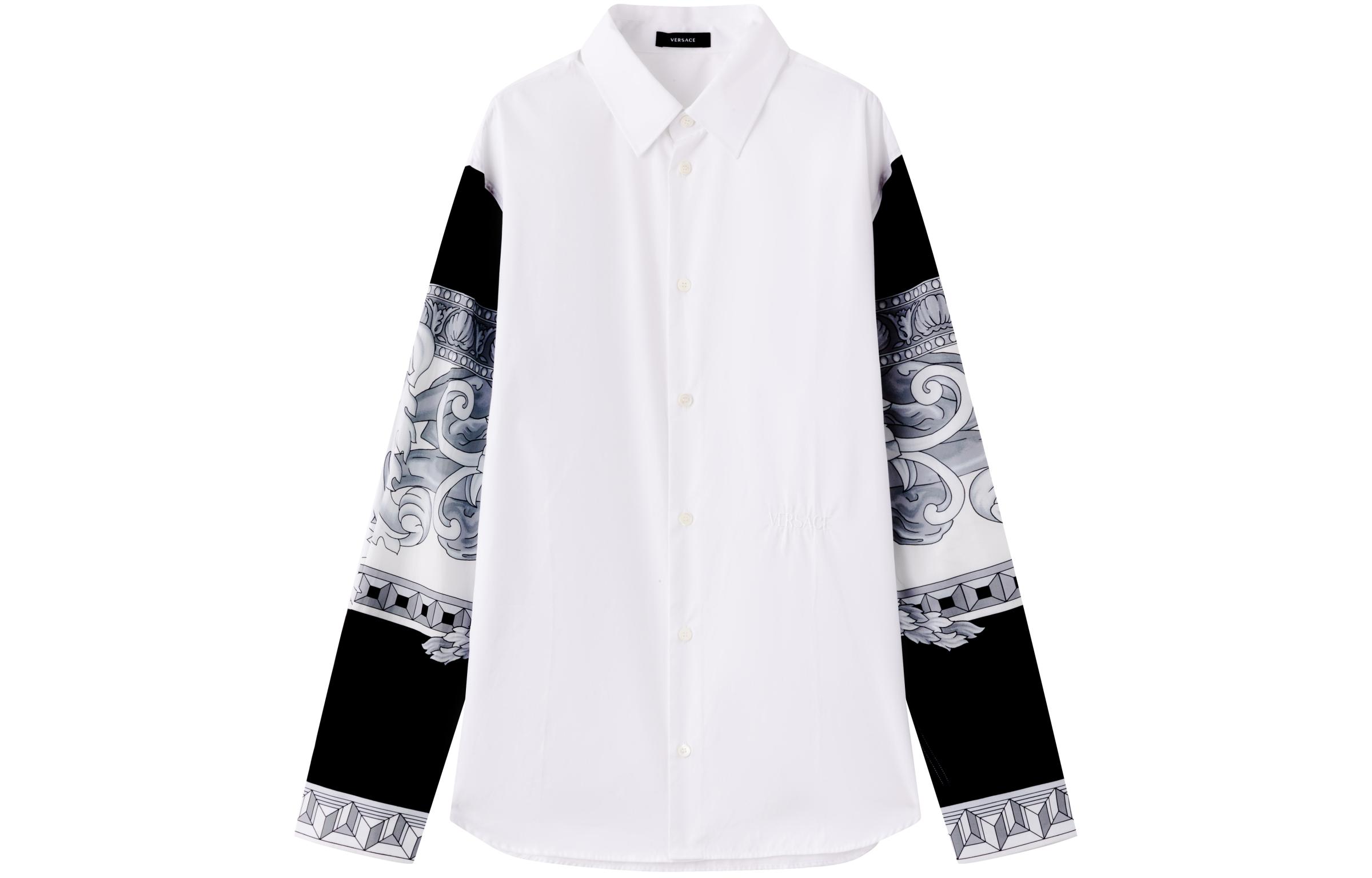 Order VERSACE 白色長袖襯衫搭配多彩圖案設計 1012246-1A08826