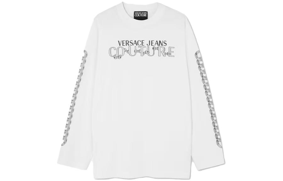 Order VERSACE 白色長袖T恤 字母Logo印花設計。 E75GAHF03-ECJ00F-E003