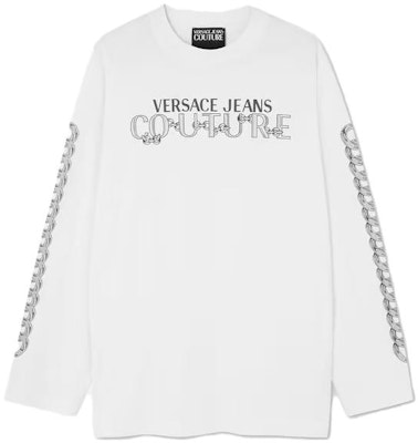 VERSACE 白色長袖T恤 字母Logo印花設計。 E75GAHF03-ECJ00F-E003 Order VERSACE 白色長袖T恤 字母Logo印花設計。 E75GAHF03-ECJ00F-E003