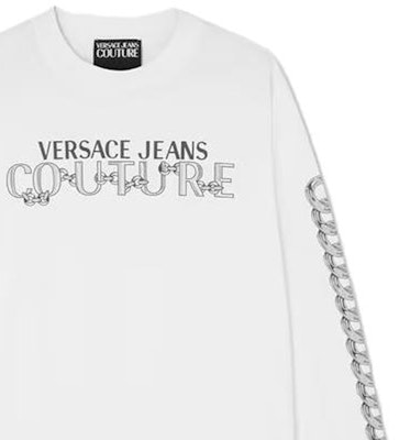 VERSACE 白色長袖T恤 字母Logo印花設計。 E75GAHF03-ECJ00F-E003 Sizing VERSACE 白色長袖T恤 字母Logo印花設計。 E75GAHF03-ECJ00F-E003