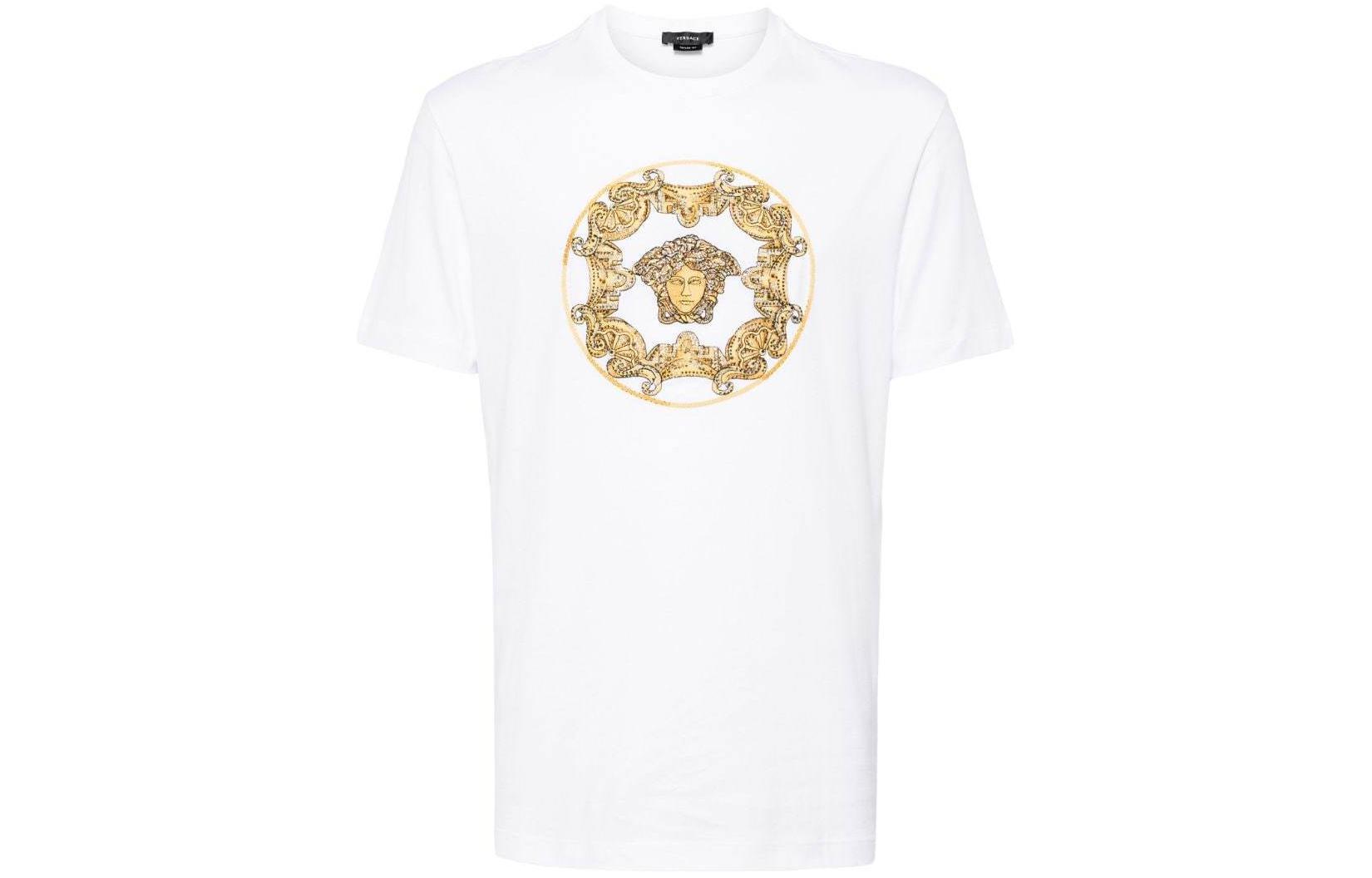 VERSACE  White Medusa Logo Crewneck T-Shirt 1006450-1A04417-1W000
