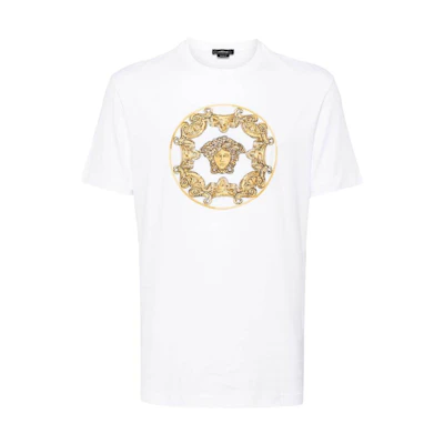 VERSACE White Medusa Logo Crewneck T-Shirt 1006450-1A04417-1W000