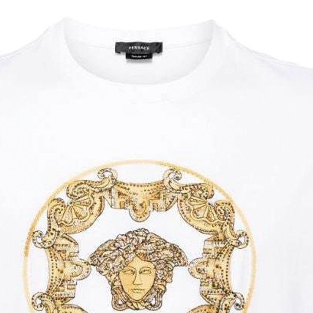 VERSACE  White Medusa Logo Crewneck T-Shirt 1006450-1A04417-1W000 圖 6