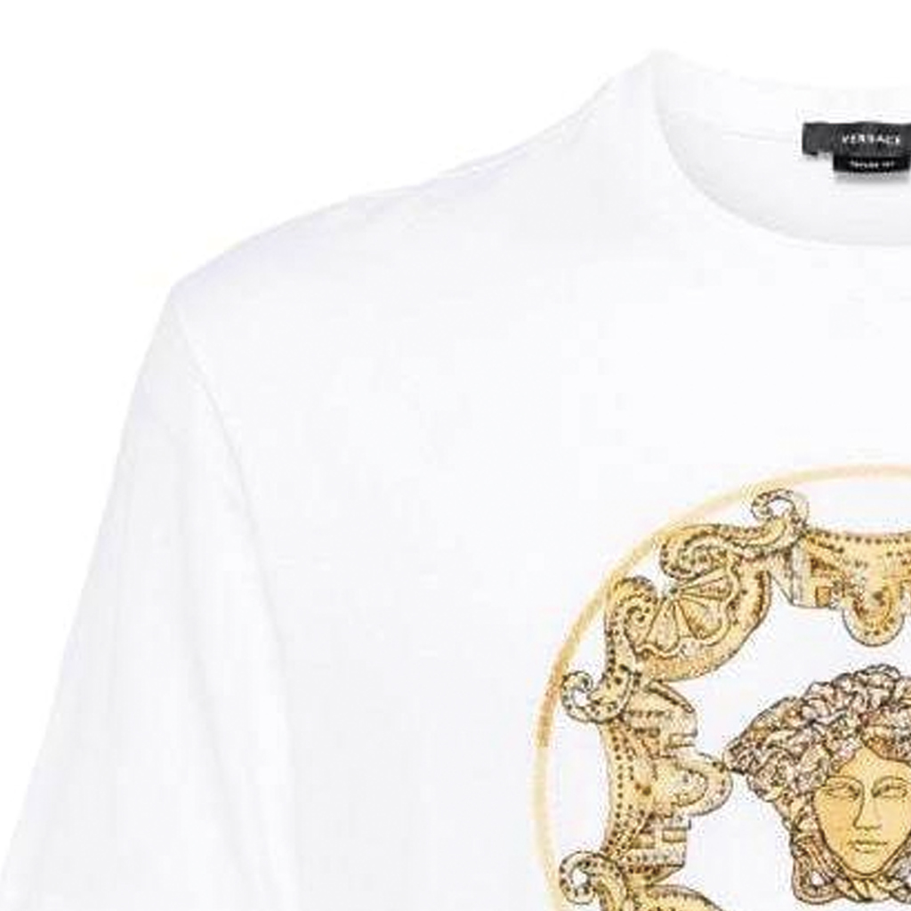 VERSACE  White Medusa Logo Crewneck T-Shirt 1006450-1A04417-1W000 圖 7