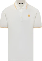 VERSACE White Striped Point Collar Slim Fit Short Sleeve Polo Shirt 1013910-1A09860-1W000 VERSACE White Striped Point Collar Slim Fit Short Sleeve Polo Shirt 1013910-1A09860-1W000