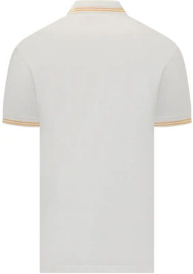 ヴェルサーチ 白 ストライプ ポイントカラー スリムフィット 半袖 ポロシャツ 1013910-1A09860-1W000 Lookbook ヴェルサーチ 白 ストライプ ポイントカラー スリムフィット 半袖 ポロシャツ 1013910-1A09860-1W000