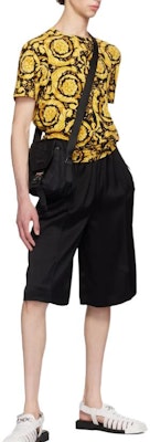 VERSACE Yellow Logo Print Crewneck Loose Fit Short Sleeve T-Shirt. 1000959-1A11188-5B010 Purchase VERSACE Yellow Logo Print Crewneck Loose Fit Short Sleeve T-Shirt. 1000959-1A11188-5B010