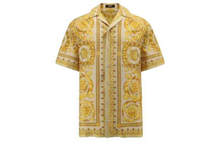 Order VERSACE 黃色印花短袖翻領襯衫 1003926-1A03044-5K410