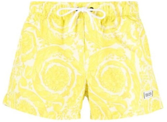 VERSACE Amarillo Shorts Casual Logo con Cordón y Pierna Recta. 1002516-1A09901-5Y370 Order VERSACE Amarillo Shorts Casual Logo con Cordón y Pierna Recta. 1002516-1A09901-5Y370