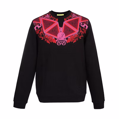 Versace Abstract Print Crewneck Sweatshirt Black Red B7GSB7FE-30175-L62