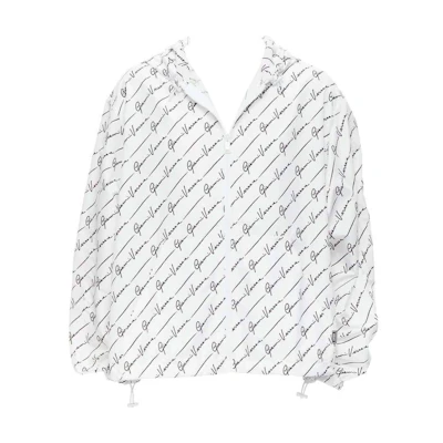 Versace All-Over Letter Print Zip-Up Hooded Jacket for Men A82747-A232862-A7001
