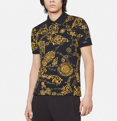 VERSACE All-Over Print Casual Short Sleeve Polo Shirt Black E71GAG6S0-EJS014-EG89 Shop VERSACE All-Over Print Casual Short Sleeve Polo Shirt Black E71GAG6S0-EJS014-EG89