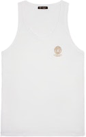 VERSACE Badge Crew Neck Sleeveless Tee White AUU01012-A232741-A1001 VERSACE Badge Crew Neck Sleeveless Tee White AUU01012-A232741-A1001