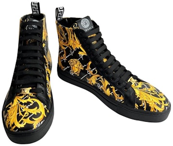Versace Barocco Zapatillas Altas de Cuero 'Negro Oro' 1002782-1A02202_5B00V Shop Versace Barocco Zapatillas Altas de Cuero 'Negro Oro' 1002782-1A02202_5B00V