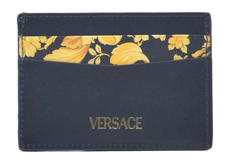 Order Kartu Penyimpanan Versace Barocco La Medusa Hitam/Emas