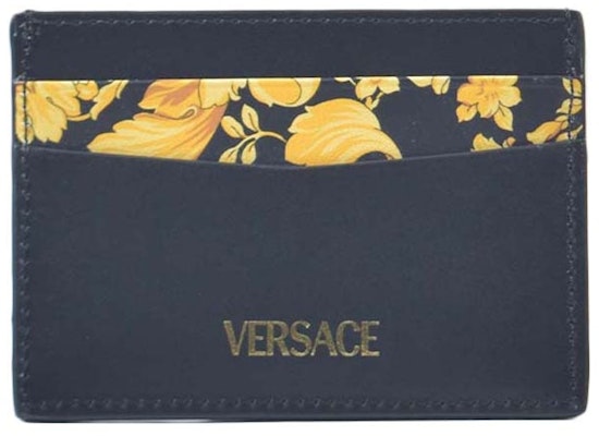Versace Barocco Print La Medusa Card Holder Black/Gold Order Versace Barocco Print La Medusa Card Holder Black/Gold