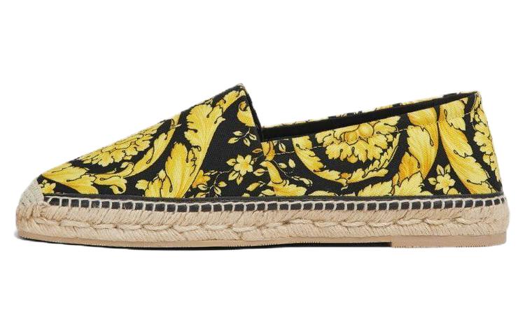 VERSACE Baroque Espadrilles Yellow Black 1004041-DTES3_D4191