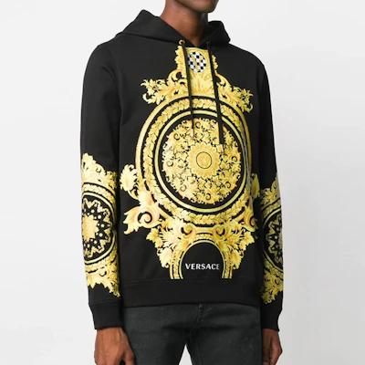 Versace Baroque Print Black Hoodie A85346-A231242-A2003 Lookbook Versace Baroque Print Black Hoodie A85346-A231242-A2003
