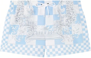 VERSACE Baroque Print Colorblock Swim Shorts Light Blue 10025161A106735X500 VERSACE Baroque Print Colorblock Swim Shorts Light Blue 10025161A106735X500
