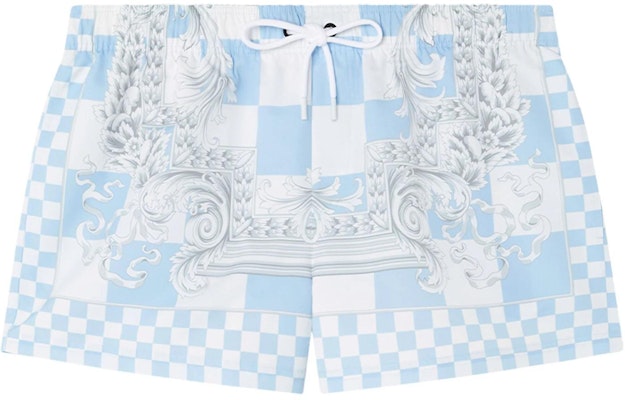 VERSACE Shorts de Baño Colorblock Estampado Barroco Azul Claro 10025161A106735X500 Order VERSACE Shorts de Baño Colorblock Estampado Barroco Azul Claro 10025161A106735X500