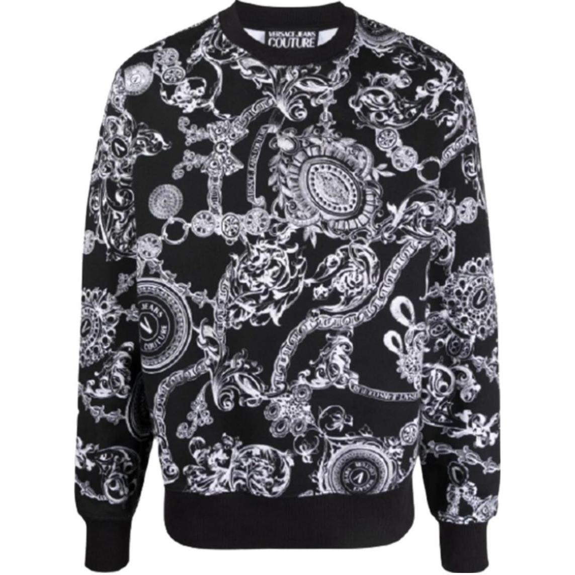 Versace Baroque Print Crewneck Sweatshirt Black 71GAI3R0-FS004-899