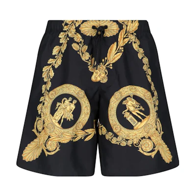 VERSACE Baroque Print Drawstring Casual Shorts Men’s Black. 1002517-1A06990-5B000