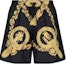 Order VERSACE Baroque Print Drawstring Casual Shorts Men’s Black. 1002517-1A06990-5B000