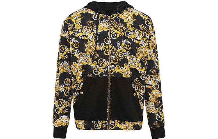 Versace Baroque Print Hoodie Jacket - Black C1GZA99M-SP900-899