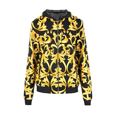 Versace Baroque Print Long-Sleeve Jacket Black A71152-A215827-A732