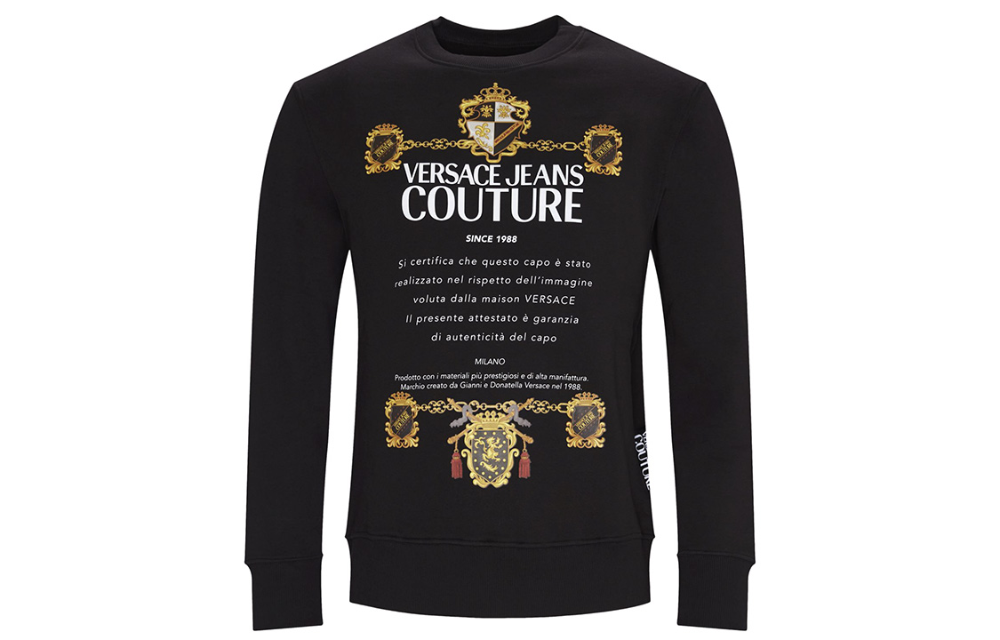 Versace Baroque Print Long Sleeve Sweatshirt Black B7GZB7TU-30216-K42