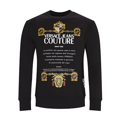 Versace Baroque Print Long Sleeve Sweatshirt Black B7GZB7TU-30216-K42