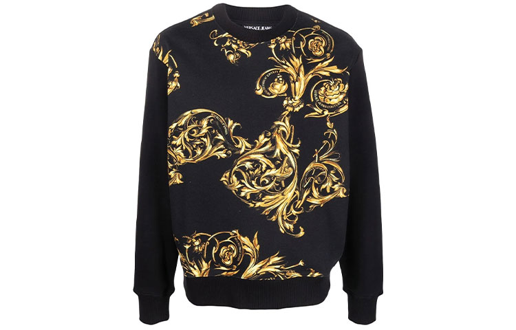 Versace Baroque Print Long Sleeve Sweatshirt Black 72GAI3R9-FS019-G89