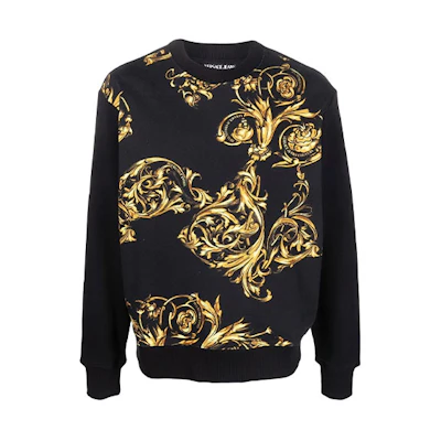 Versace Baroque Print Long Sleeve Sweatshirt Black 72GAI3R9-FS019-G89