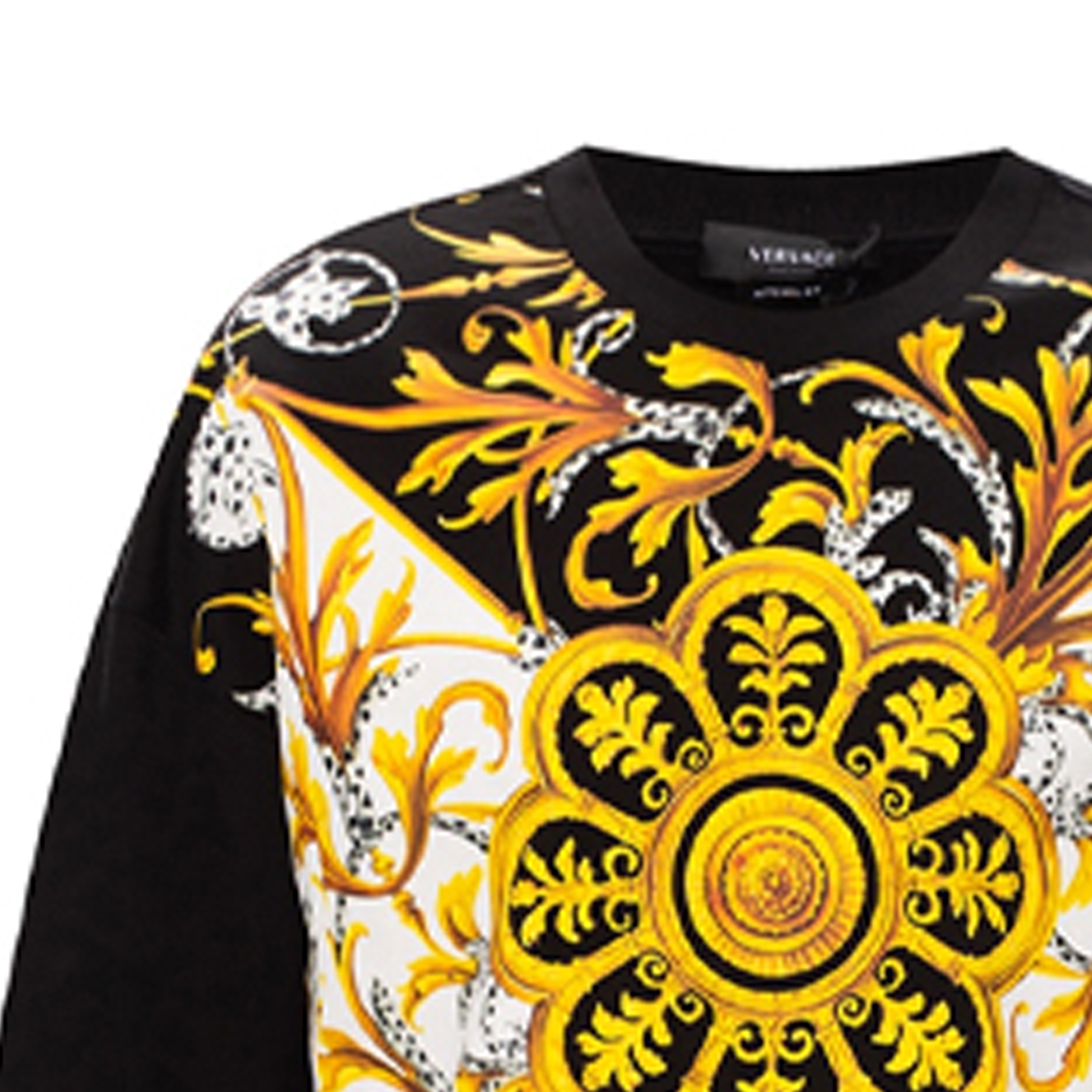 Sizing Sudadera Negra de Manga Larga con Estampado Barroco de Versace A87477-A231242-A1008