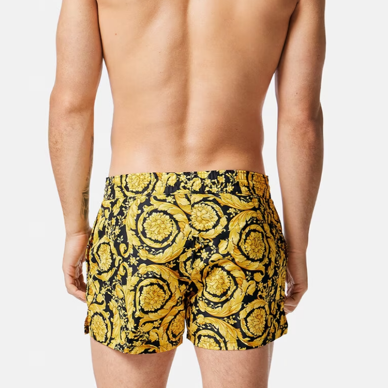 Cheap VERSACE 巴洛克印花中腰直筒短褲 ABU05020-A233170-A7900