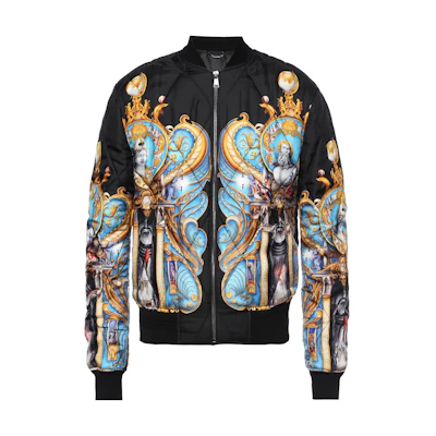 Versace Baroque Print Pilot Jacket Black A77792-A223438-A708