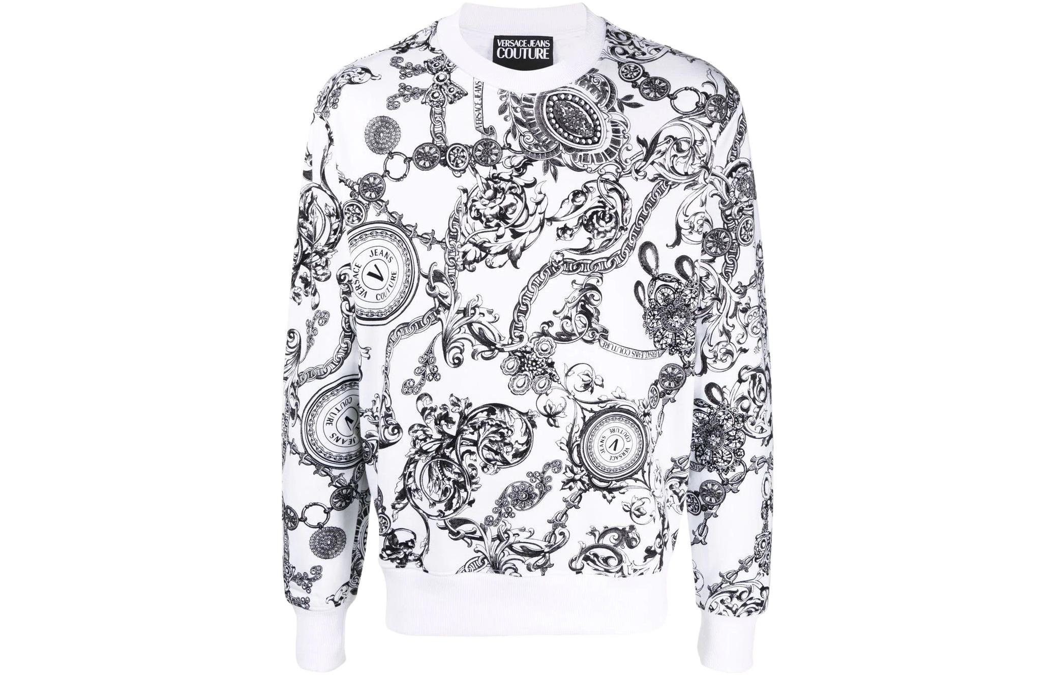 Versace Baroque Print Pullover Sweatshirt White 71GAI3R0-FS004-003