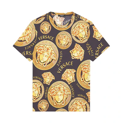 VERSACE Baroque Print SS21 T-Shirt Gold A76113-1F00641-5B000