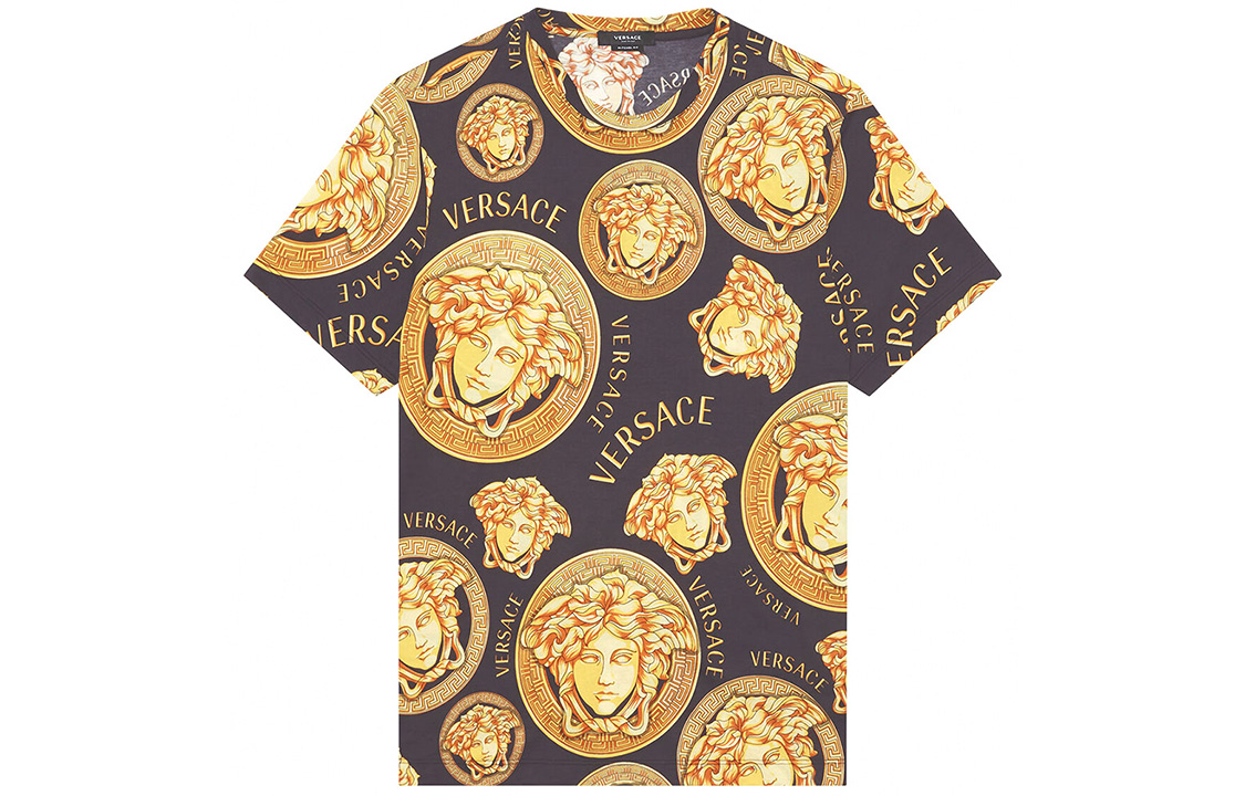 Order VERSACE Baroque Print SS21 T-Shirt Gold A76113-1F00641-5B000