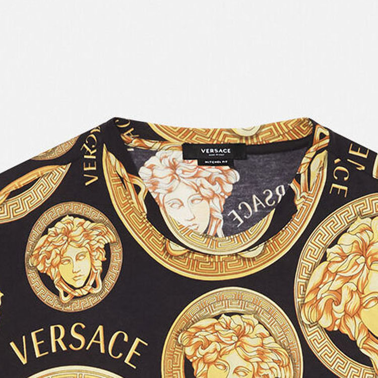 Details for VERSACE Baroque Print SS21 T-Shirt Gold A76113-1F00641-5B000