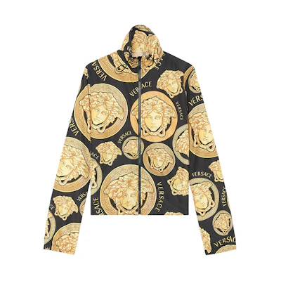 Versace Baroque Print Zip-Up Jacket Gold Long Sleeve A88427-1F00539-5B000