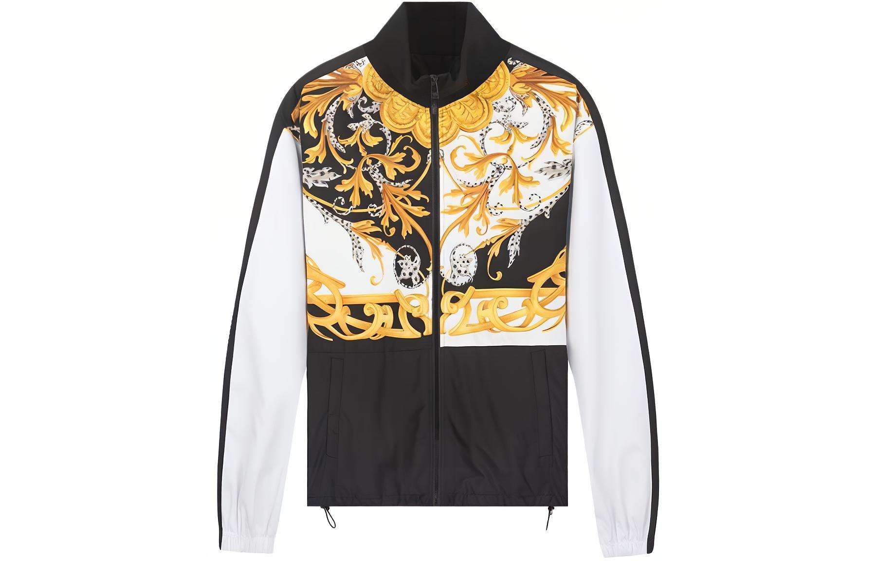Versace Baroque Print Zip-Up Jacket White A87348-A235725-A7027