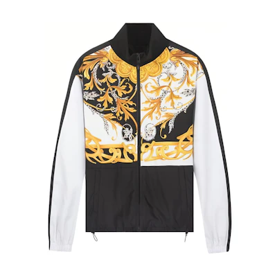 Versace Baroque Print Zip-Up Jacket White A87348-A235725-A7027
