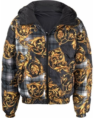 VERSACE 巴洛克可雙面穿連帽羽絨外套 黑/金 71GAA422-CQS06-G80 Order VERSACE 巴洛克可雙面穿連帽羽絨外套 黑/金 71GAA422-CQS06-G80
