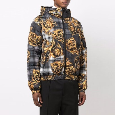 VERSACE 巴洛克可雙面穿連帽羽絨外套 黑/金 71GAA422-CQS06-G80 Purchase VERSACE 巴洛克可雙面穿連帽羽絨外套 黑/金 71GAA422-CQS06-G80