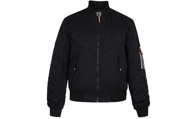 Versace Black Cotton Jacket with Letter Logo Print C1GUA908-25013-899