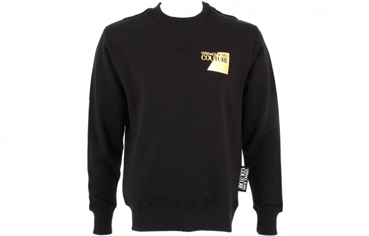 Versace Black Cotton Long-Sleeve Crewneck Sweatshirt B7GVB7TV-30318-899