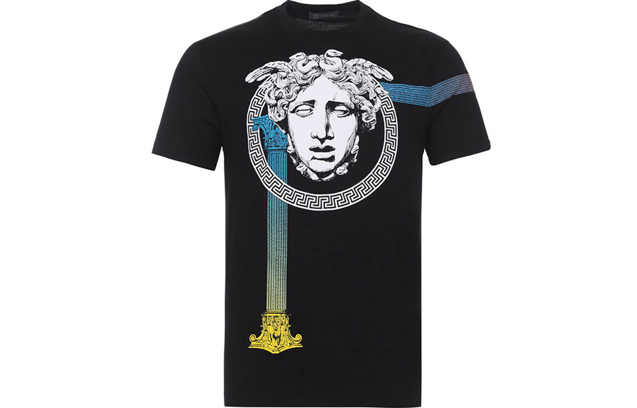 VERSACE Black Cotton Medusa Logo Crewneck T-Shirt A81954-A224589-A008